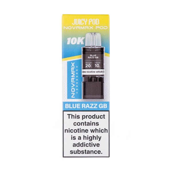 Blue Razz GB Novamax 10k Prefilled Pod + Refill by Juicy Pod
