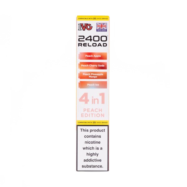Peach Edition IVG 2400 Reload Replacement Pods - 4 Pack