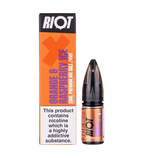 Orange & Raspberry Ice Nic Salt E-Liquid by Riot Squad X